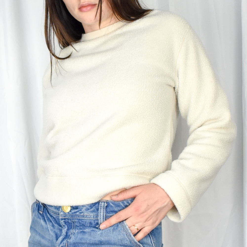 Everlane Cream Sherpa Fleece Teddy Sweatshirt